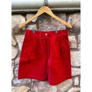 Vintage Red Suede Shorts Don't Stop High Waist Size Small 80s NWT